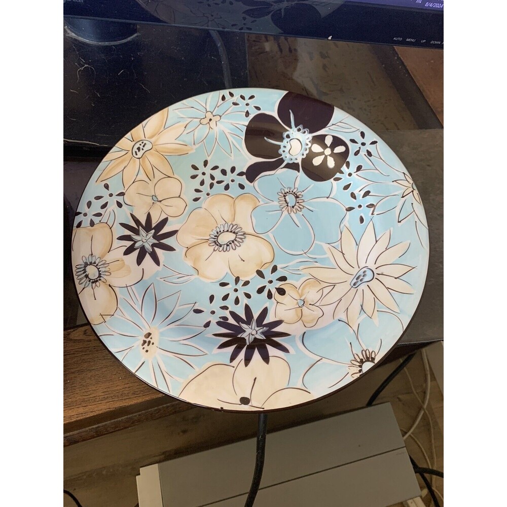 Laurie Gates Casual Blues Floral 3 Dinner Plates The Casual Collection Colorful